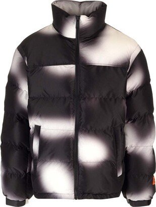 Blurred Zipped Puffer Jacket