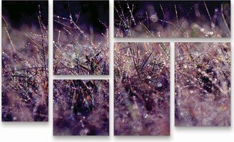 Beata Czyzowska Young Purple Rain Multi Panel Art Set 6 Piece - 49 x 19