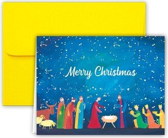 Paper Frenzy Abstract Nativity Christmas Cards and Envelopes - 25 pack