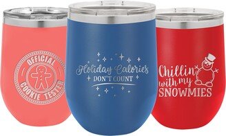 Festive Holiday 12Oz Stemless Tumblers - Funny Christmas Party Drinkware Great Gift For Winter Season Perfect Fun