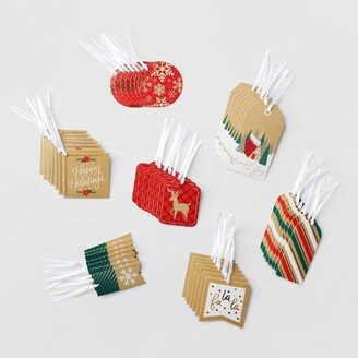 50ct Paint Can Christmas Gift Tags Red/Green/Kraft - Wondershop™