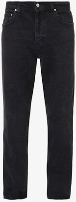 Mens Cavern Black Finn Relaxed-fit Tapered-leg Jeans