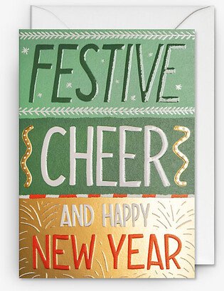 Selfridges Edit Festive Cheer And Happy New Year Christmas Card 20cm x 12cm