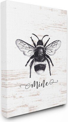 Bee Mine Drawing on Wood Canvas Wall Art, 30 x 40