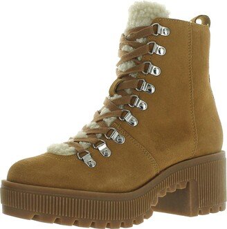 Grady Womens Zippe Faux Fur Combat & Lace-up Boots