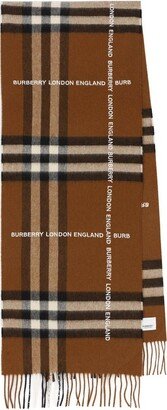 Logo Checked Fringed Scarf