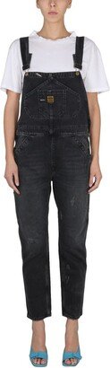 Washington Dee Cee Logo-Patch Straight Leg Denim Dungarees