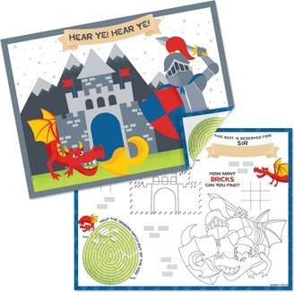 Big Dot Of Happiness Calling All Knights & Dragons - Paper Coloring Sheets Activity Placemats - 16 ct