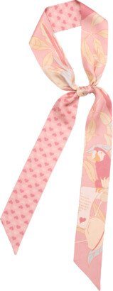 Lost Pattern Nyc El Amor Silk Twilly Neck Bow Pink