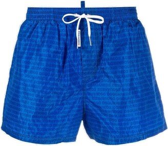 Dsquaredd2 Monogram Printed Drawstring Swim Shorts