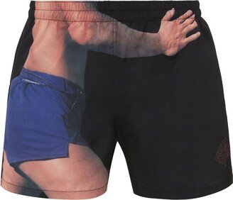 Photograph-Print Swim Shorts