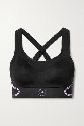 Truepace Mesh-trimmed Stretch Recycled Sports Bra - Black