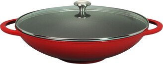 16In French Enameled Cast Iron Wok-AB