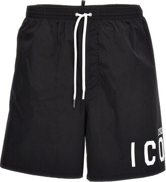 Icon-Printed Drawstring Swim Shorts