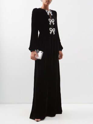 Camille Crystal-bow Velvet Gown-AA