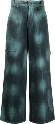 Tie-Dye Wide-Leg Jeans-AA