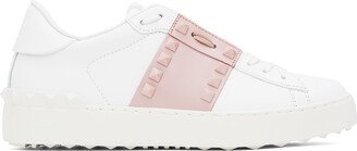 White & Pink Rockstud Sneaker