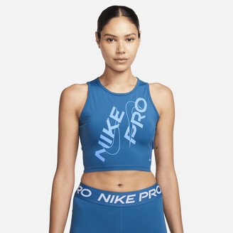 Women's Pro Dri-FIT Crop Tank Top in Blue