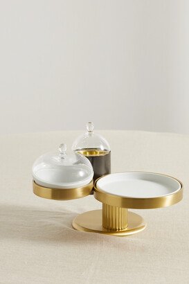 Kelly Behun High Rise Small Gold-plated, Porcelain And Glass Server - One size