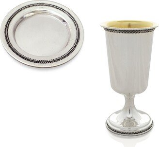 Personalized 925 Sterling Silver Kiddush Cup With Traditional Filigree Rim - Jewish Wedding