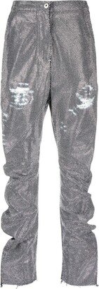 Twist-Detail Studded Jeans