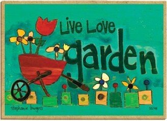 Live Love Garden With Flowers Wheelbarrow Wood Magnet Fridge Kitchen Locker Gift Any Metal Surface Made in USA 2.5x3.5 Free Shipping A90