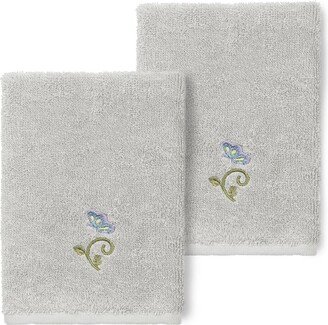 Light Gray Rebecca Embellished Washcloth - Set of 2