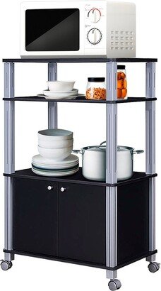 Bakers Rack Microwave Stand Rolling Storage Cart