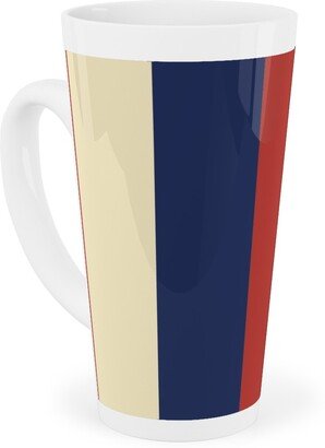 Mugs: Camping Stripe Vertical - Multi Tall Latte Mug, 17Oz, Multicolor