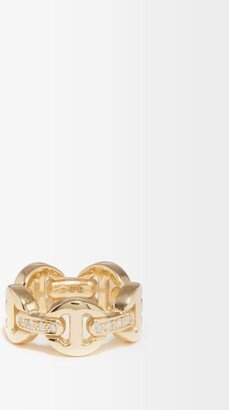 Tri-link Diamond & 18kt Gold Ring