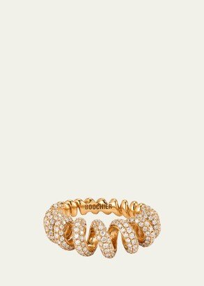 Boochier 18K Yellow Gold Jumbo Diamond Slinkee Ring