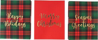 Gift Card Holders Christmas Plaid Red/Green Pkg/3