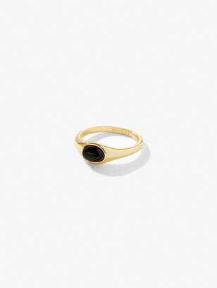 Gold Signet Ring - Reese Onyx