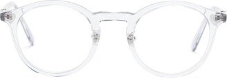 Moncler Eyewear Logo-Plaque Round-Frame Glasses