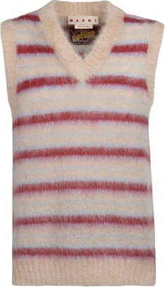 Striped vest knitted