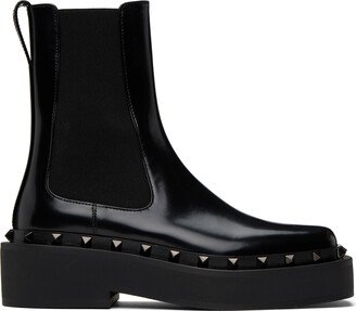 Black Rockstud Chelsea Boots