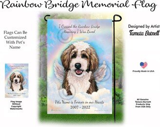 Bernedoodle Sable & White - Pet Memorial Garden Flag With Personalization Options