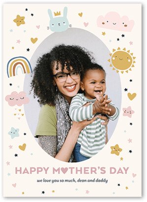 Mother's Day Cards: Charming Figures Mother's Day Card, Beige, 5X7, Matte, Signature Smooth Cardstock, Square