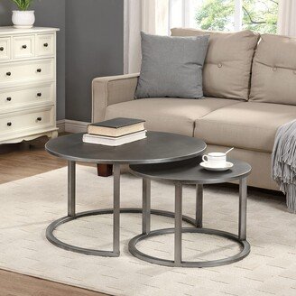 FirsTime & Co. Hayes Silver Nesting Coffee Table 2-Piece Set