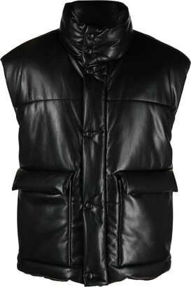 Jovan faux-leather quilted gilet