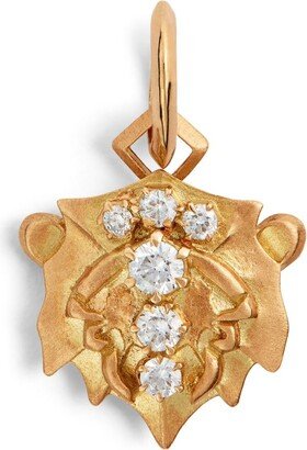 Yellow Gold And Diamond Leo Zodiac Charm