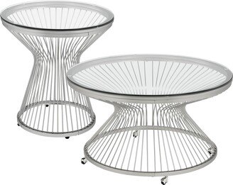 Poppy 2PC Occasional Table Set in Chrome