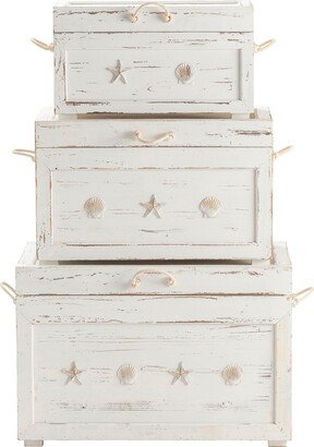 Seaside Set of Three Trunks - 28.5x17x19.5, 24.5x14x14.75, 20.75x10.75x11.25