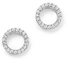 Diamond Circle Stud Earrings in 14K White Gold, .20 ct. t.w.- 100% Exclusive