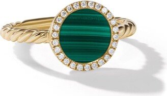 18kt yellow gold Petite DY Elements malachite diamond ring