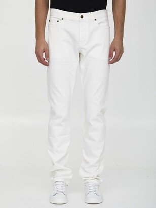 White slim jeans