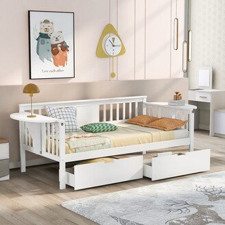 GEROJO Full Wooden Daybed with Trundle Bed-AA
