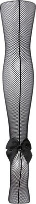 Backseam Bow Fishnet Tights