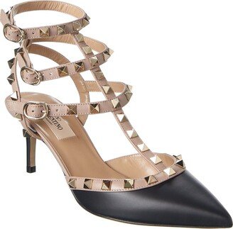 Rockstud Caged 65 Leather Ankle Strap Pump-AD