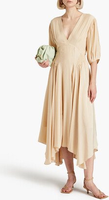 Veda pleated silk-crepon midi dress